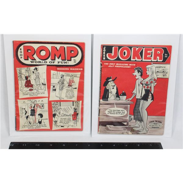 #1084 Lot 2 1965 Humor Magazines Romp Joker