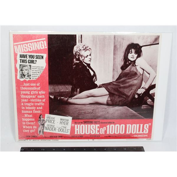#1087 1967 House of 1000 Dolls Poster Movie Card