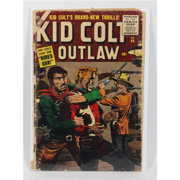 #1175 Atlas Comics Kid Colt Outlaw #64 Sept 1956