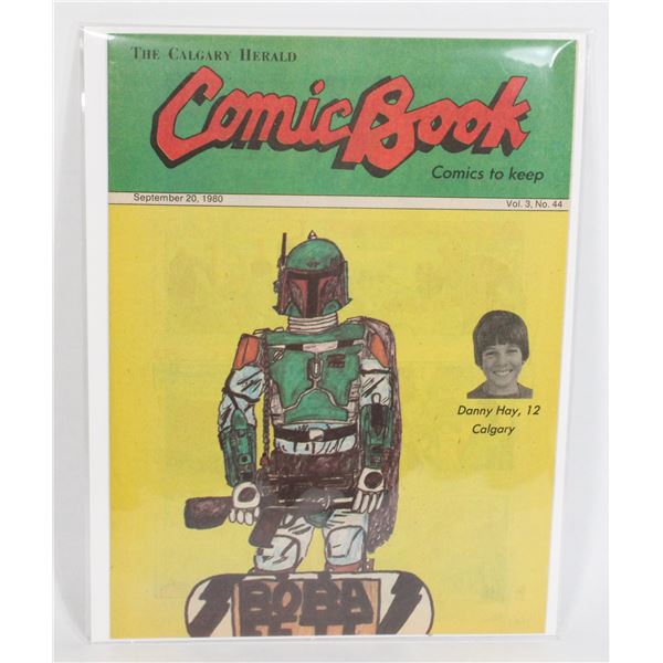 #1348 Calgary Herald Comic Book Boba Fett Art 1980