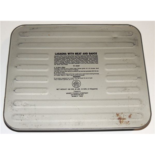 #175b  Large US Army Ration in tin Lasagna