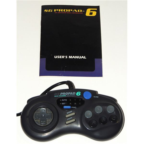#298a Sega Genesis SG Propad 6 Controller w/