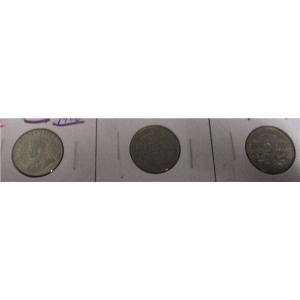 1928, 1933 & 1934 CANADA KING GEORGE V SCARCE DATE SILVER FIVE CENT???