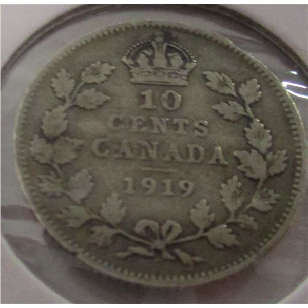 1919 VF CANADA KING GEORGE V SILVER DIME