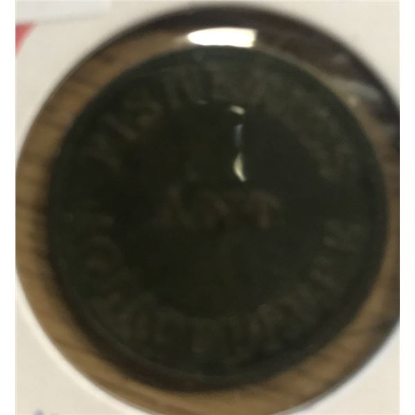 1855 CANADA FISHERIES & AGRICULTURE PENNY TOKEN