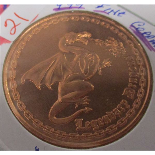 999 FINE COPPER DRAGON COIN
