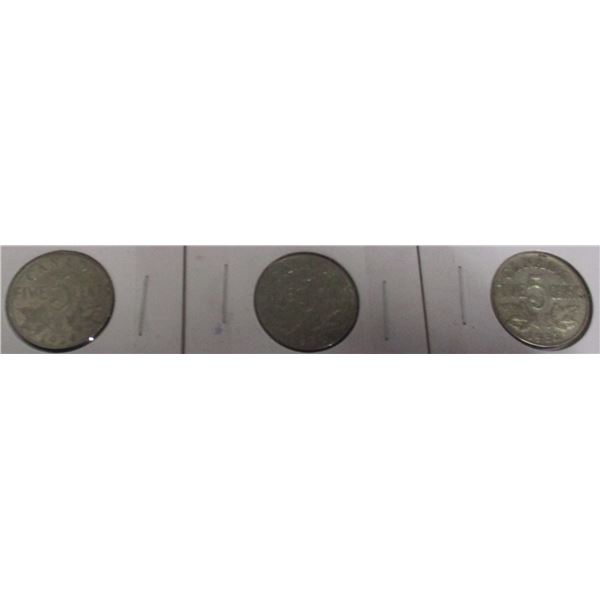 1924, 1928, 1932 CANADA KING GEORGE V NICKEL SET