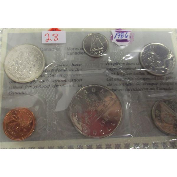 1986 PROOF CANADA MINT SEALED COIN SET