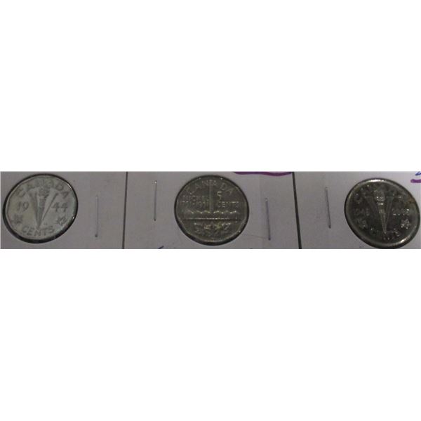 1944 VICTORY, 1751-1951, 1945 - 2005 CANADA NICKELS