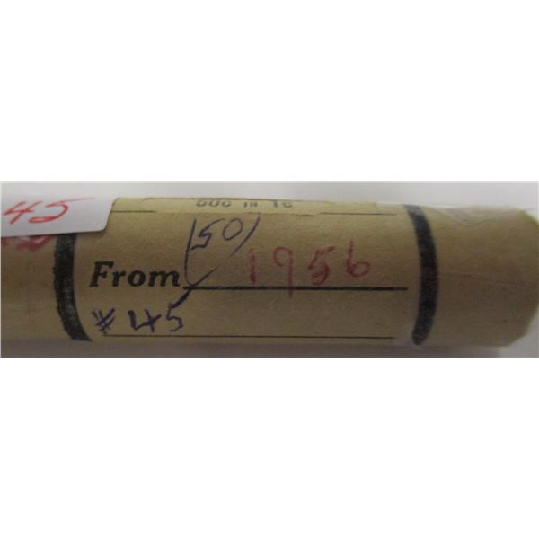 SCARCE ROLL OF 50 (1956) LAST OF CANADA PENNIES