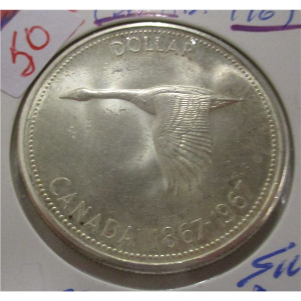1867 - 1967 CANADA GOOSE SILVER DOLLAR