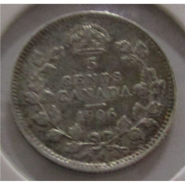 1906 CANADA KING EDWARD VII SILVER FIVE CENT