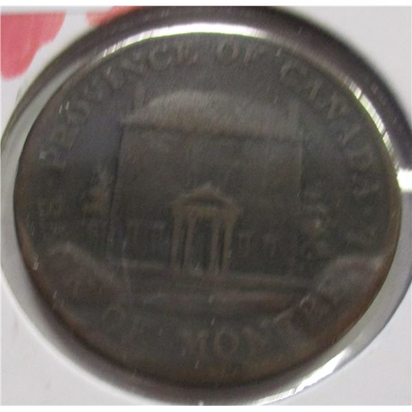 1844 PROVINCE OF CANADA BANK OF MONTREAL PENNY TOKEN