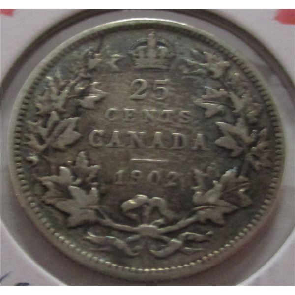 1902 CANADA KING EDWARD VII SILVER QUARTER