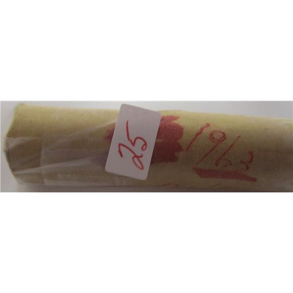 1963 BU ROLL OF 50 LAST OF CANADA PENNIES