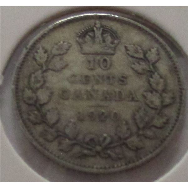 1920 CANADA KING GEORGE V SILVER DIME
