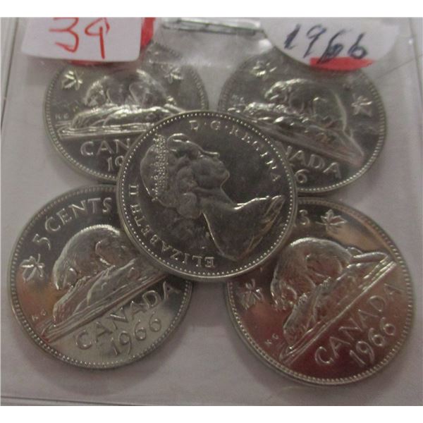 1966 CH/BU CANADA BEAVER NICKELS