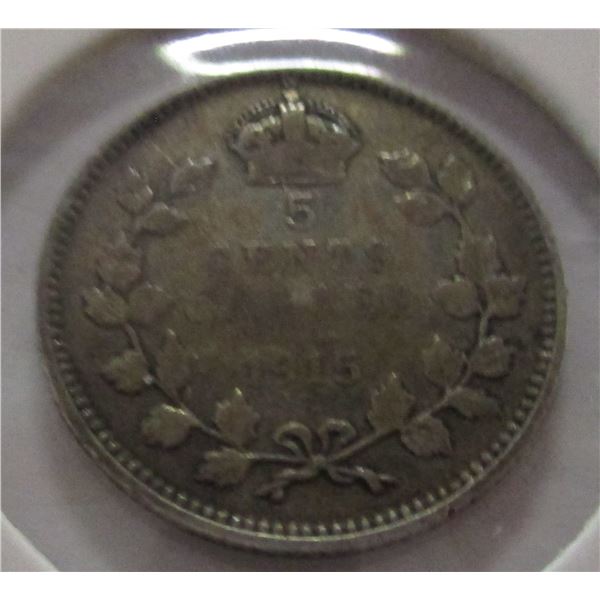 1915 SCARCE KEY DATE CANADA SILVER NICKEL