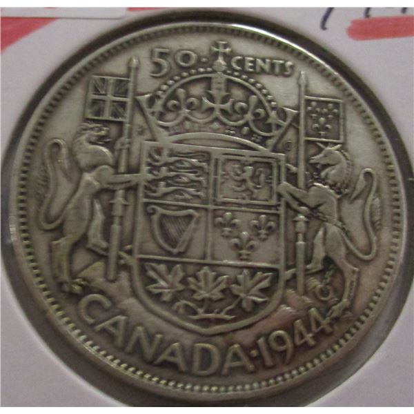 1944 CANADA KING GEORGE VI SILVER HALF DOLLAR