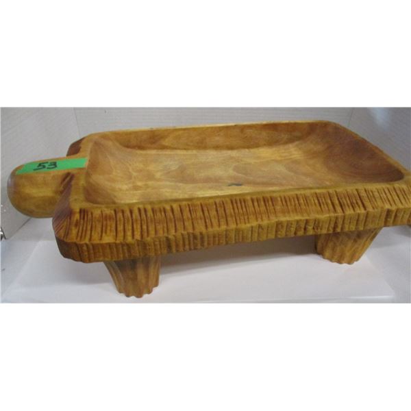 ESTATE:  WOODEN TURTLE FOR CASSEROLE DISHES