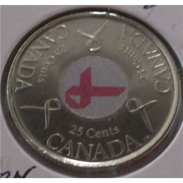 2005 PROOF LIKE PINK RIBBON CANCER AWARENCES CANADA QUARTER