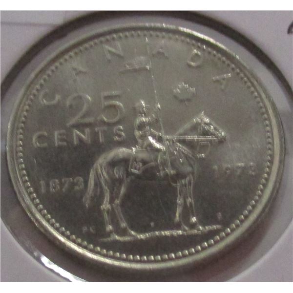 1873 - 1973 CH/BU CANADA RCMP QUARTER