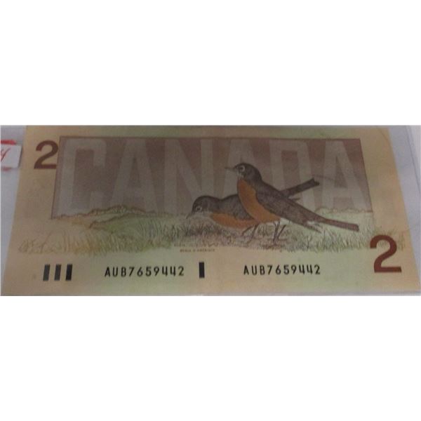 1986 CRISP UNCIRCULATED LAST OF CANADA $2 BILL