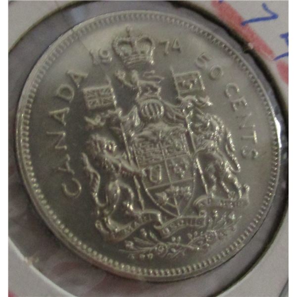 1974 BU CANADA HALF DOLLAR