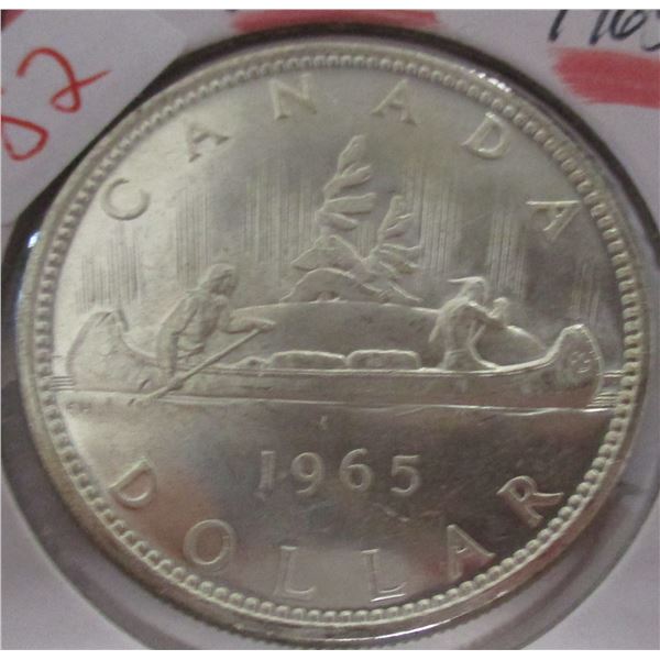 1965 CH UNCIRCULATED CANADA SILVER DOLLAR