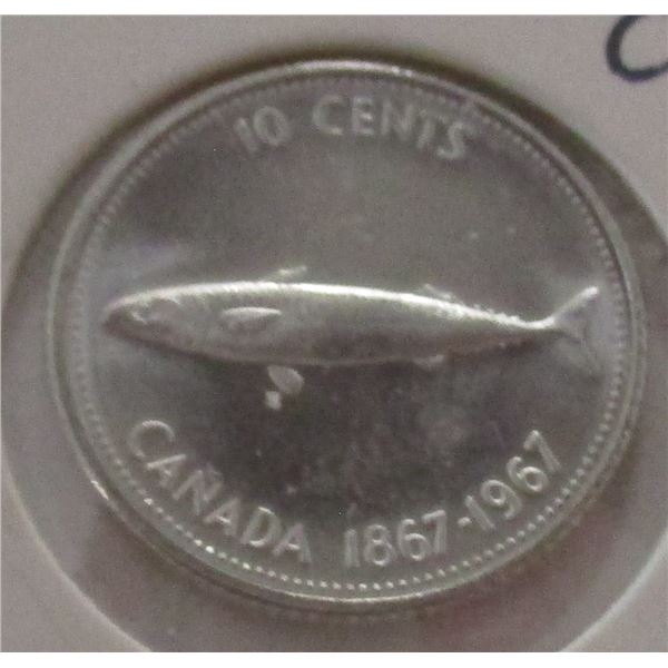 1967 CH/BU CANADA SILVER DIME