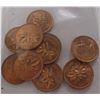 Image 1 : 1963 LOT OF 10 UNCIRCULATED LAST OF CANADA PENNIES