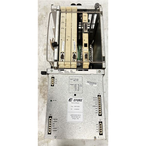 ABB #3HAB 5845-1/2/DSQC 334 Type SR 92A060 Efore Power Supply w/Back Panel Control Board #3HAB6372-1