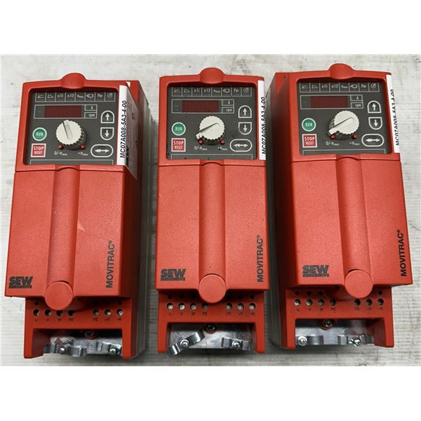 (3) Sew Eurodrive #8272484 Type MC07A008-5A3-4-00 Movitrac Inverters