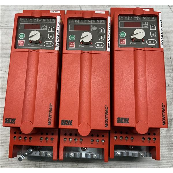 (3) Sew Eurodrive #8272530Type MC07A040-5A3-4-00 Movitrac Inverters