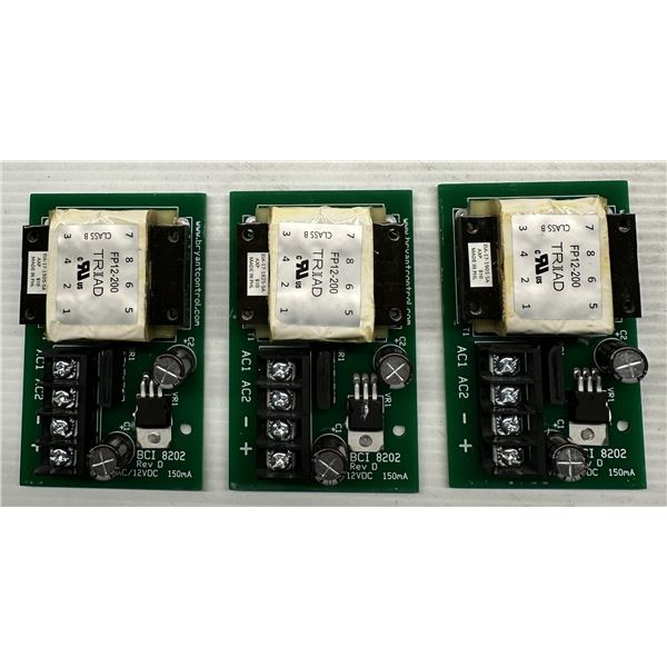 (3) Bryant Controls #BCI 8202 Rev. D Circuit Boards