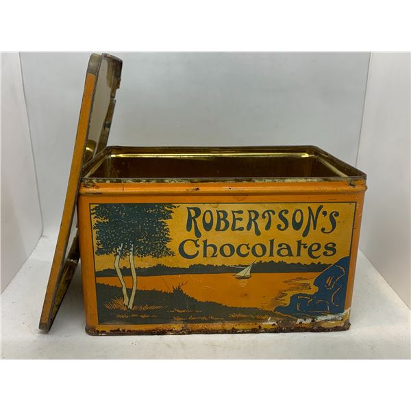 Vintage Robertson's Chocolates - Empty 9x5x6 Tin