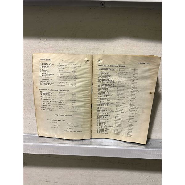 1906 November Telephone Directory of West Ontario