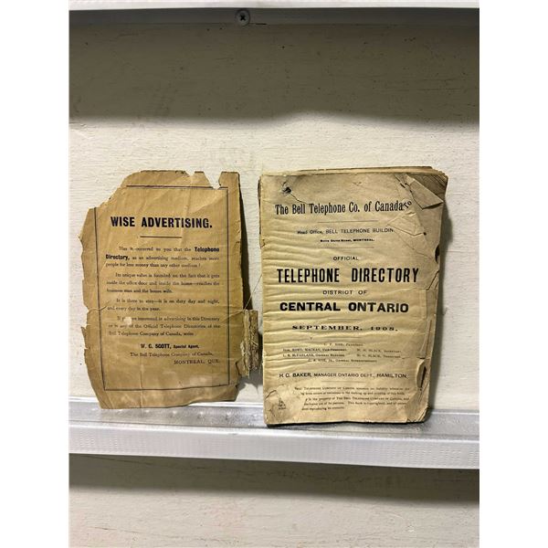 1905 Sept. Bell Telephone Directory West Ontario
