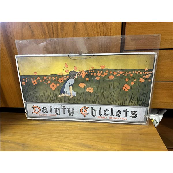Dainty Chiclets Home Made Store Sign 19th century