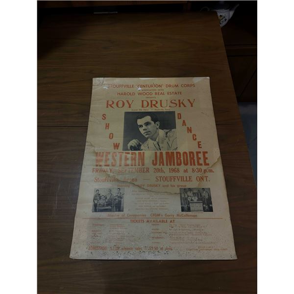 Roy Drusky Western Jamboree 1968 Stoffville Poster