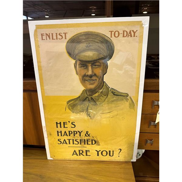 WW1 Orginal Enlist Today advertisement