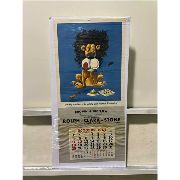 Vintage Calendar, Rolph-Clark-Stone Large 1964