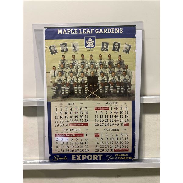 1951 Maple Leaf Gardens Calendar Page Bill Barilko
