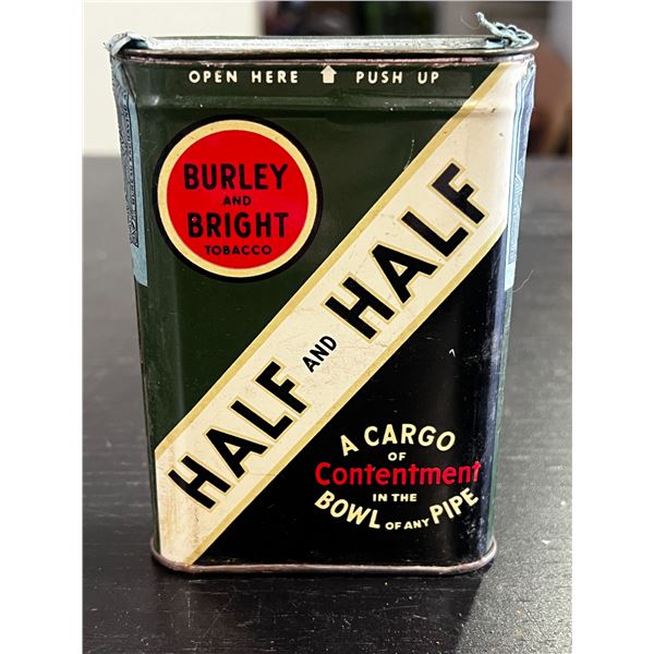 Vintage Burley & Bright Half & Half Empty Tin