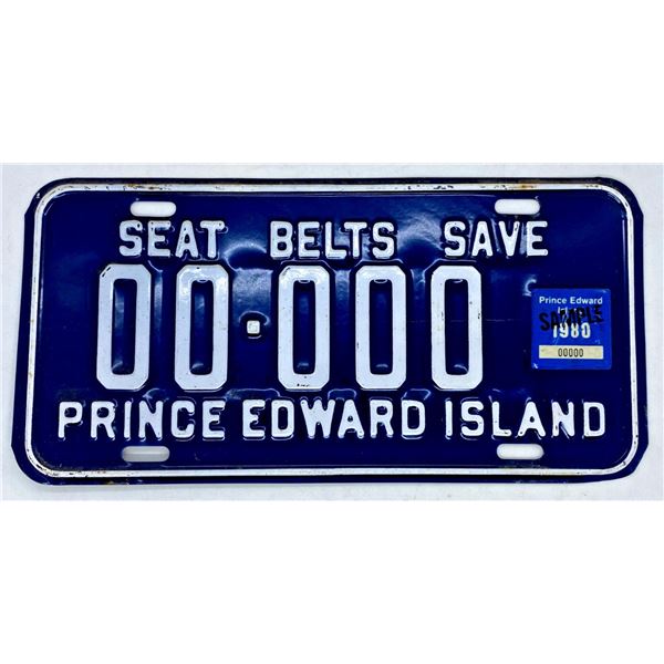 1980 Prince Edward Island Sample License Plate