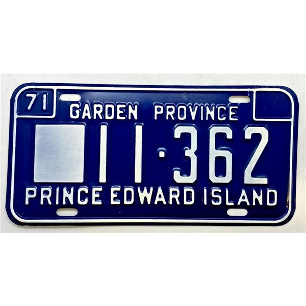 Pair 1971 PEI License Plate 11-362 Garden Province