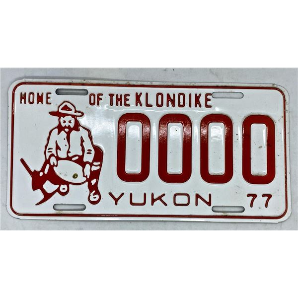 Yukon Canada 1977 Sample License Plate Collector