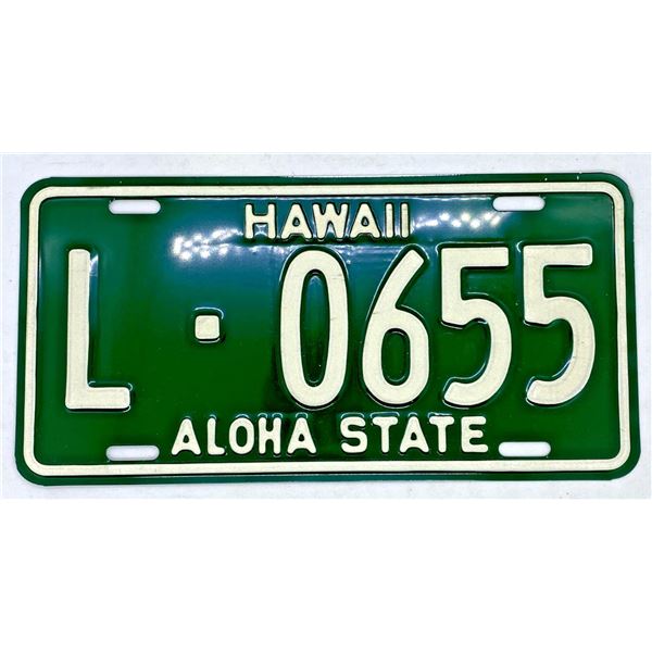 1961 - 1968 Hawaii License Plate