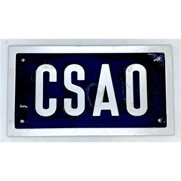 CSAO Licence Plate wall decor
