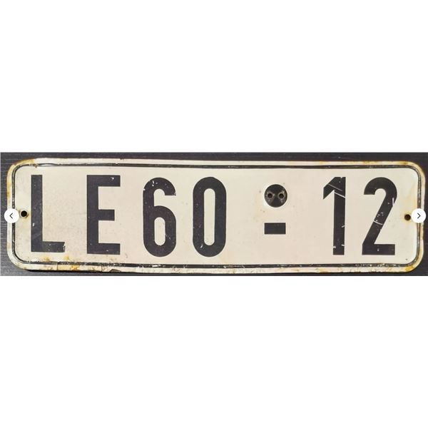 1950's East Germany, Leipzig License Plate